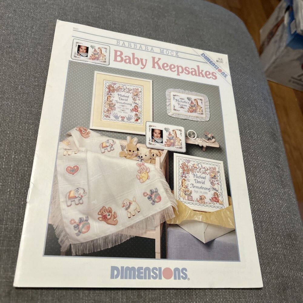Baby Keepsakes by Barbara Mock Dimensions Cross Stitch Leaflet 1992 vn